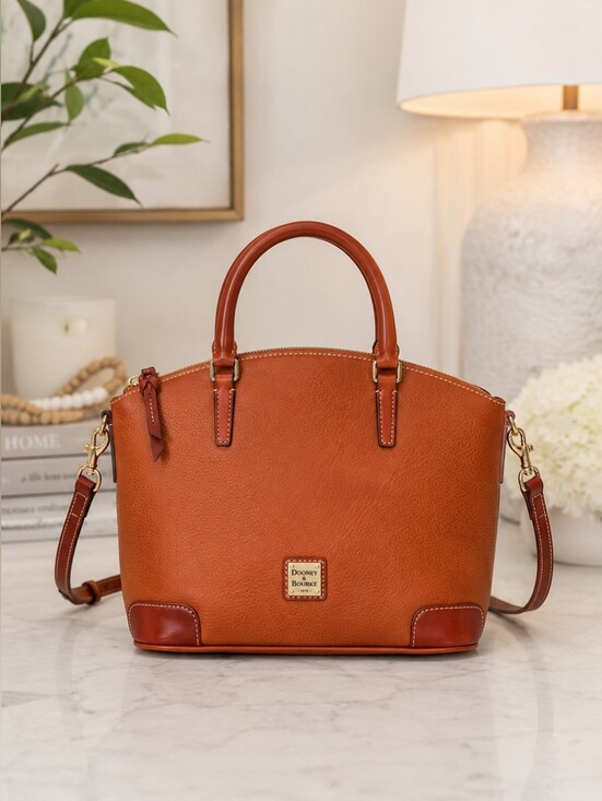 Dooney & Bourke Handbags - Dooney & Bourke handbag purse Rich Pebble Grain Satchel tan Brand New!